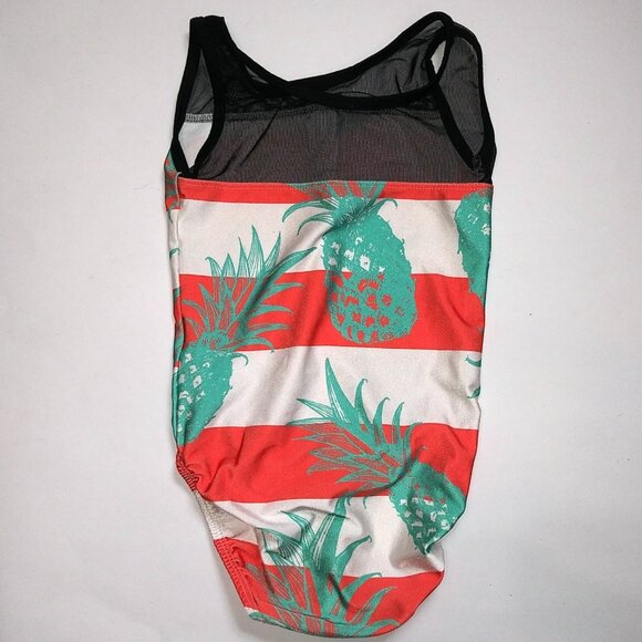 Plum Practicewear Gymnastics Leotard pineapple Orange white Child Large CL - Picture 3 of 5